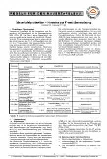 Mauertafelproduktion – Hinweise zur Fremdüberwachung