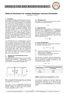Statische Nachweise für vertikale Stoßfugen zwischen Einzeltafeln