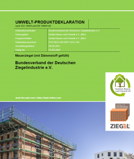 EPD Hintermauerziegel (gefüllt) nach EN 15804+A2