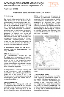 Gelbdruck der Erdbeben-Norm DIN 4149-1