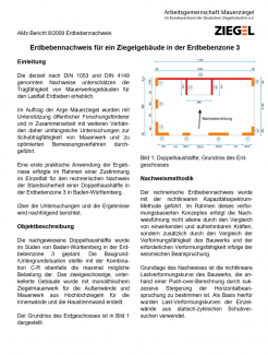 Erdbebennachweis für ein Ziegelgebäude in der Erdbebenzone 3