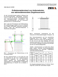 Erdbebenwiderstand von Außenwänden aus wärmedämmendem Ziegelmauerwerk