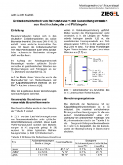 Erdbebensicherheit von Reihenhäusern mit Aussteifungswänden aus Hochlochziegeln und Füllziegeln