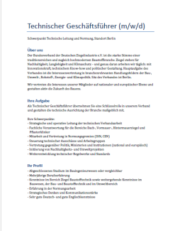 Screenshot Stellenanzeige